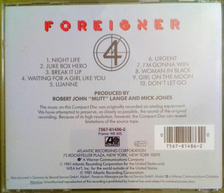 Foreigner - 4 (CD) [1]