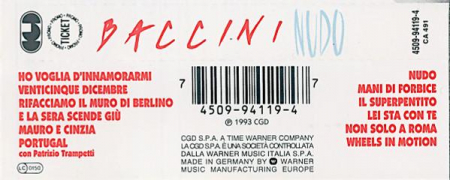Francesco Baccini - Nudo, (Casetă Audio) [1]