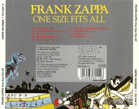 Frank Zappa - One Size Fits All, (CD) [1]