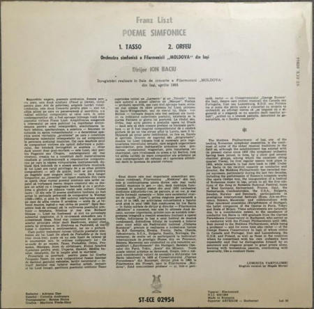 Franz Liszt - Tasso/Orfeo (Symphonic Poems), (Disc Vinil) [1]