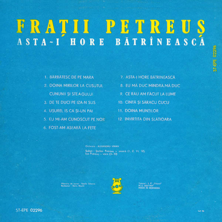 Frații Petreuș - Asta-i Hore Bătrînească, (Disc Vinil) [1]