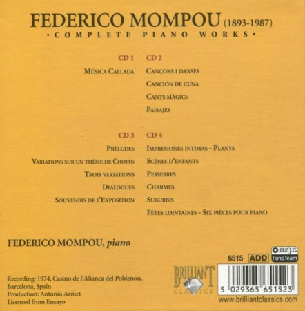 Frederic Mompou - Complete Piano Works (CD) [1]