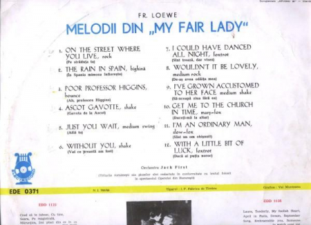 Frederick Loewe - Dansați Cu „My Fair Lady“, (Disc Vinil) [1]