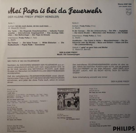 Fredy Heindler - Mei Papa Is Bei Da Feuerwehr, (Disc Vinil) [1]