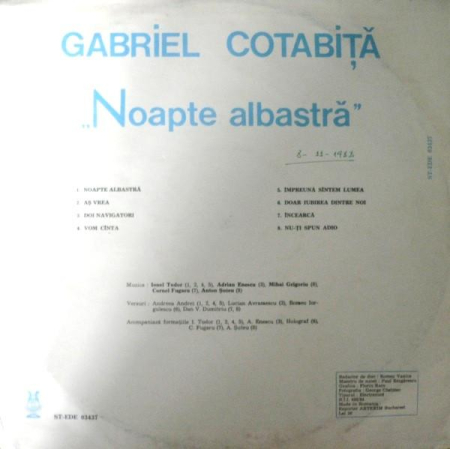 Gabriel Cotabiță - Noapte Albastră (Disc Vinil) [1]