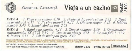 Gabriel Cotabiță - Viața E Un Cazino , (Casetă Audio) [1]