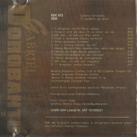 Gabriel Dorobanțu - O Picătură De Amor, (CD) [1]