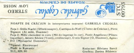 Gabriela Cegolea - Noapte De Crăciun (Caseta Audio) [1]