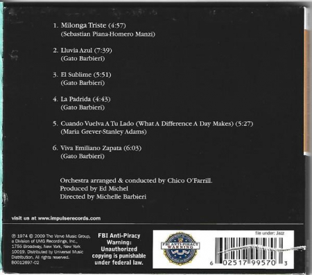 Gato Barbieri - Chapter Three: Viva Emiliano Zapata, (CD) [1]