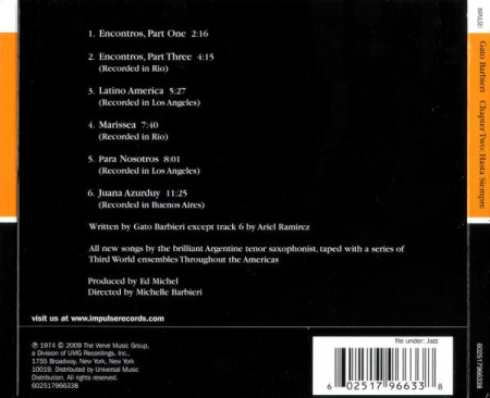 Gato Barbieri - Chapter Two: Hasta Siempre, (CD) [1]