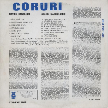 Gavriil Musicescu - Coruri, (Disc Vinil) [1]