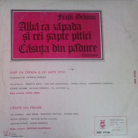 Gebrüder Grimm - Albă Ca Zăpada Și Cei Șapte Pitici / Căsuța Din Pădure, (Disc Vinil) [1]