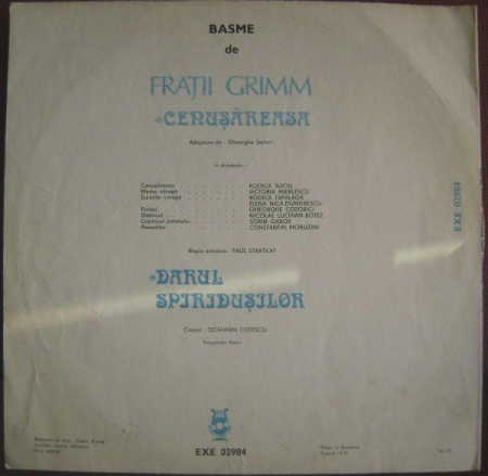 Gebrüder Grimm - Cenușăreasa / Darul Spiridușilor, (Disc Vinil) [1]