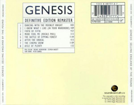 Genesis - Selling England By The Pound, (CD) [1]