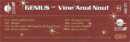 Genius - Vine Anul Nou , (Casetă Audio) [1]