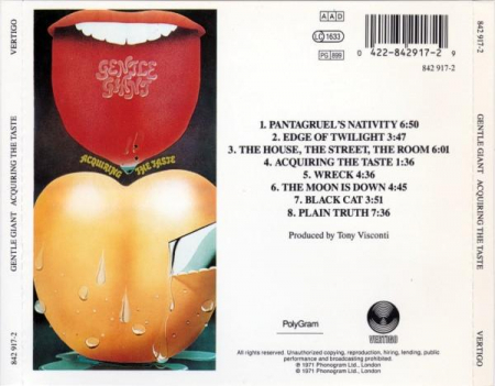 Gentle Giant - Acquiring The Taste, (CD) [1]