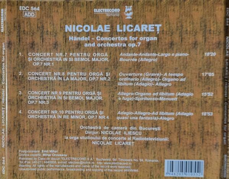 Georg Friedrich Händel - Concertos For Organ And Orchestra Op. 7, (CD) [1]