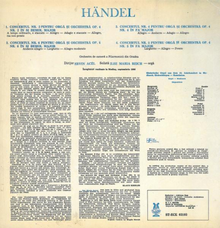 Georg Friedrich Händel - Concertos No. 2, 4, 5, 6, For Organ And Orchestra, (Disc Vinil) [1]