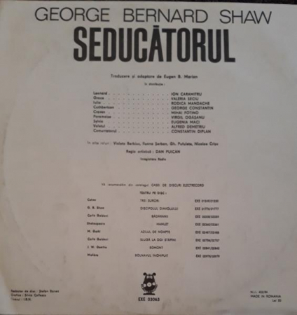 George Bernard Shaw - Seducătorul, (Disc Vinil) [1]