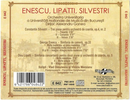 George Enescu - Enescu, Lipatti, Silvestri, (CD) [1]
