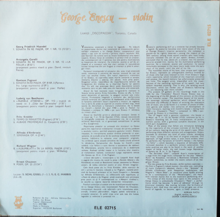 George Enescu - Historical Recordings, (Disc Vinil) [1]