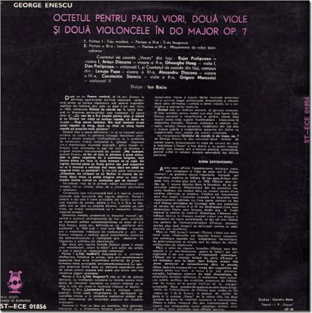 George Enescu - Octetul Pentru Patru Viori, Două Viole Și Două Violoncele În Do Major, Op. 7, (Disc Vinil) [1]