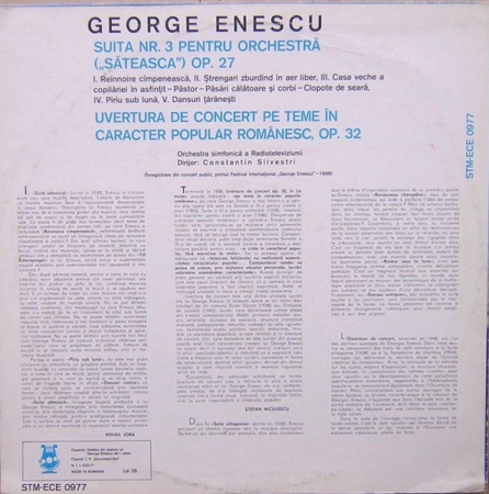 George Enescu - Suita Nr. 3 Pentru Orchestra (,,Sateasca") Op. 27, (Disc Vinil) [1]