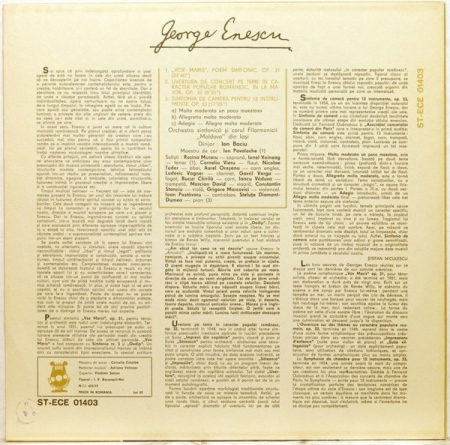 George Enescu - „Vox Maris” / Uvertura De Concert / Simfonia De Cameră, (Disc Vinil) [1]