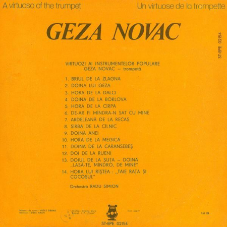 Geza Novac - A Virtuoso Of The Trumpet / Un Virtuose De La Trompette, (Disc Vinil) [1]