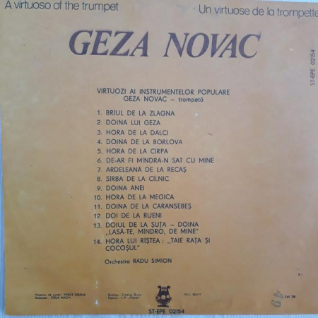 Geza Novac - A Virtuoso Of The Trumpet = Un Virtuose De La Trompette, (Disc Vinil) [1]
