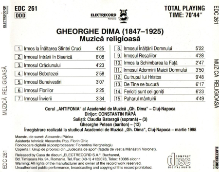 Gheorghe Dima - Muzica religioasa (CD) [1]