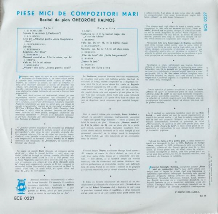 Gheorghe Halmoș - Piese Mici De Compozitori Mari, (Disc Vinil) [1]