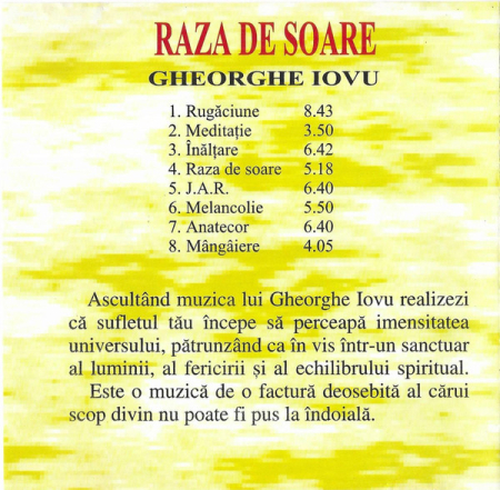 Gheorghe Iovu – Raza De Soare (CD) [2]