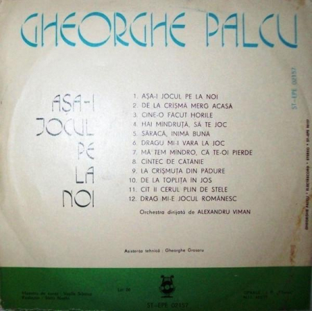 Gheorghe Palcu - Așa-i Jocul Pe La Noi, (Disc Vinil) [1]