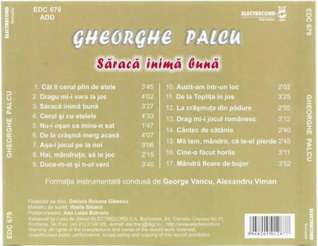 Gheorghe Palcu - Săracă Inimă Bună, (CD) [1]