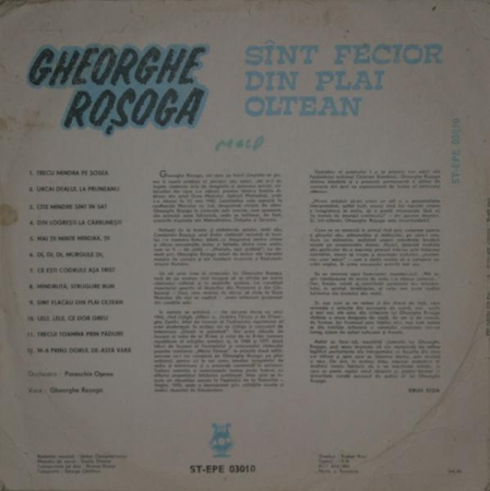 Gheorghe Roșoga - Sînt Fecior Din Plai Oltean(Disc Vinil) [1]