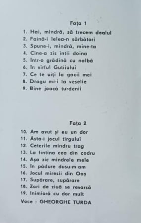 Gheorghe Turda - Hai, Mîndră, Să Trecem Dealul, (Casetă Audio) [1]