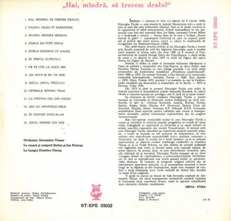 Gheorghe Turda - Hai, Mîndră, Să Trecem Dealul (Disc Vinil) [1]