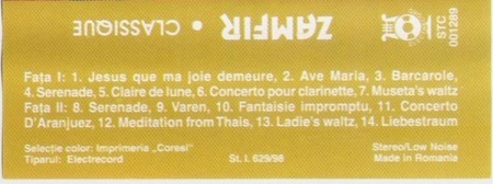 Gheorghe Zamfir - Clasique - Serenade D'Amour (Caseta Audio) [1]