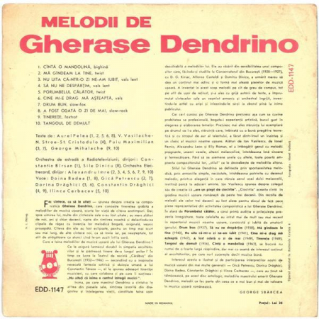 Gherase Dendrino - Melodii De Gherase Dendrino, (Disc Vinil) [1]