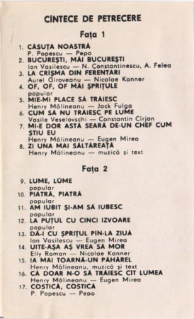 Gică Petrescu - Cîntece De Petrecere , (Casetă Audio) [1]