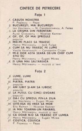 Gică Petrescu - Cîntece De Petrecere , (Casetă Audio) [1]