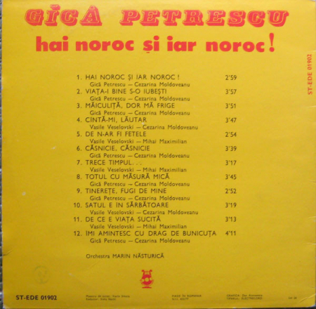 Gică Petrescu - Hai Noroc Şi Iar Noroc !, (Disc Vinil) [1]