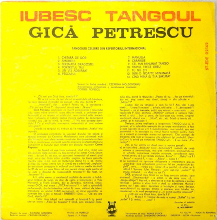 Gică Petrescu - Iubesc Tangoul, (Disc Vinil) [1]