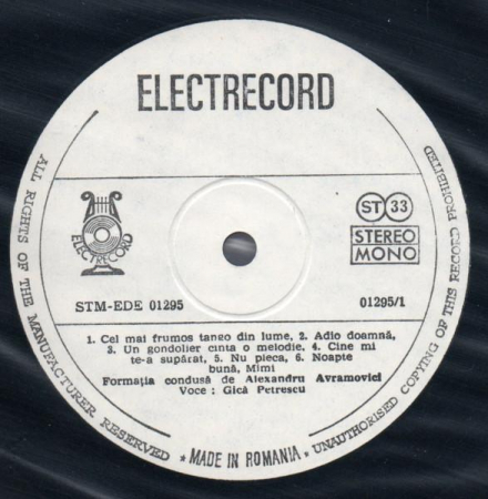 Gică Petrescu - Tangouri Celebre Românești (II), (Disc Vinil) [1]