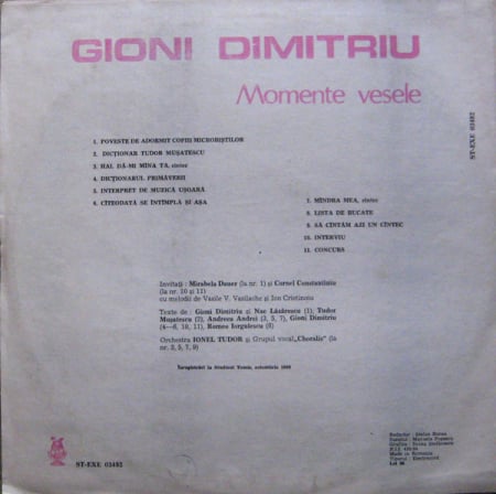 Gioni Dimitriu - Momente Vesele, (Disc Vinil) [1]