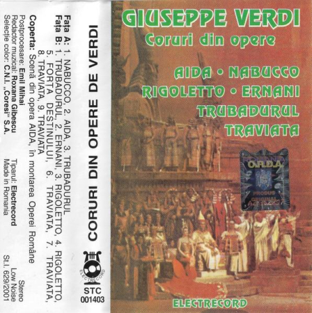 Casete audio - Giuseppe Verdi - Coruri din opere, (Casetă Audio)