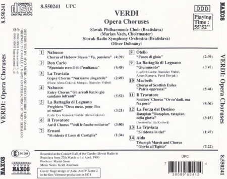 Giuseppe Verdi - Opera Choruses = Opernchöre = Chœrs D'Opéras, (CD) [1]