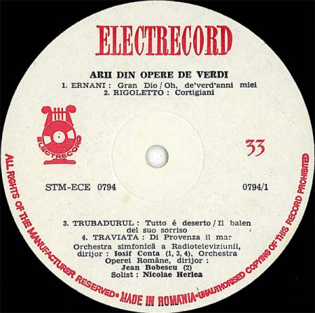 Giuseppe Verdi - Recital Din Arii Din Opere De Giuseppe Verdi (Disc Vinil) [1]