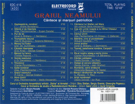 Graiul Neamului (Cântece Și Marșuri Patriotice), (CD) [1]